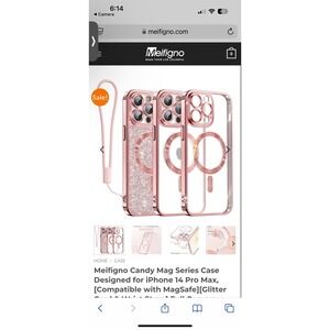 Meifigno‎ IPhone 14 Max Cell phone Case, Rose, New In Box, Complete